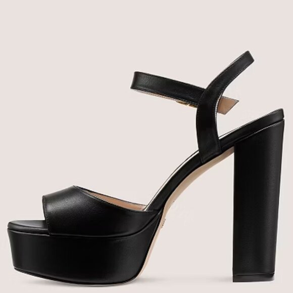 Stuart Weitzman Ryder 95 Platform Sandal in Black - Picture 3 of 9